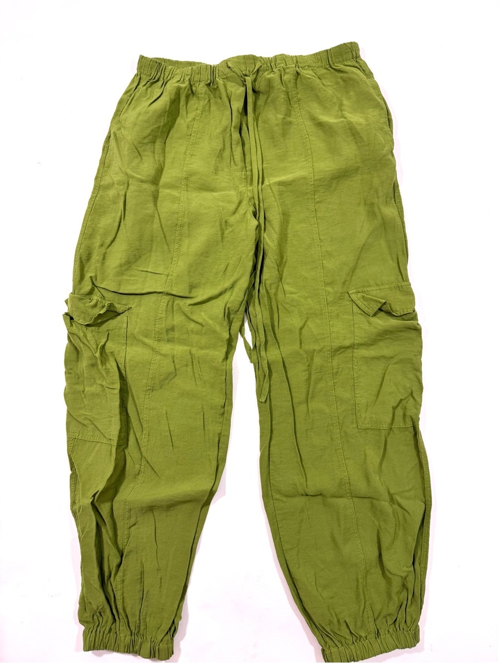 Anthropologie Bright Olive Green Cargo Jogger
